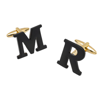 Black and Gold Personalised Cufflinks