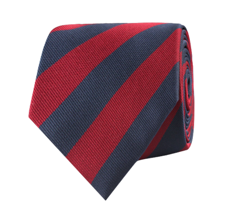 Burgundy & Navy Blue Stripes Tie