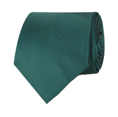 Dark Green Herringbone Necktie
