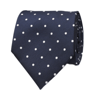 Navy Blue with White Polka Dots Tie