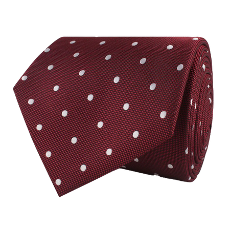 Mahogany Maroon with White Polka Dots Necktie