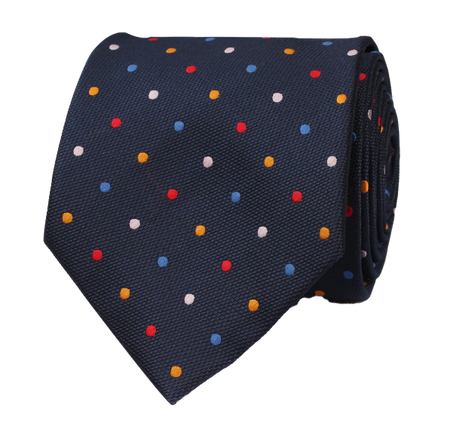 Navy Blue with Confetti Polka Dots Necktie